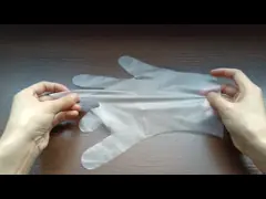 Кисловочный алкали доказательства придает непроницаемость устранимые перчатки полиэтилена перчаток руки для еды video