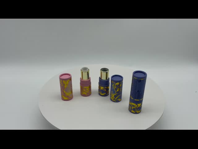 Biodegradable Round Cardboard Lip Balm Container Push Up Chapstick Deodorant Stick Paper Tube Packaging For Cosmetics