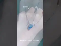 1.51ct ラボ ダイヤモンド ジュエリー 合成 Cvd 青いハートカット ペンダント 18k 白金