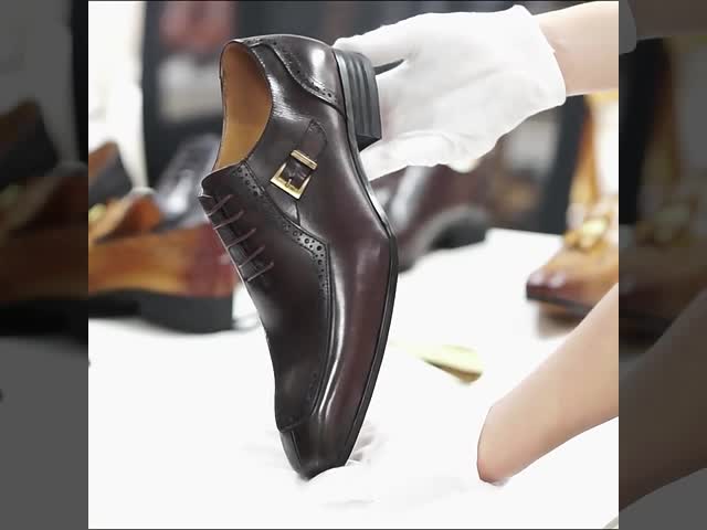 Embossing Patent Leather Men Formal Dress Shoes Brown ODM approved