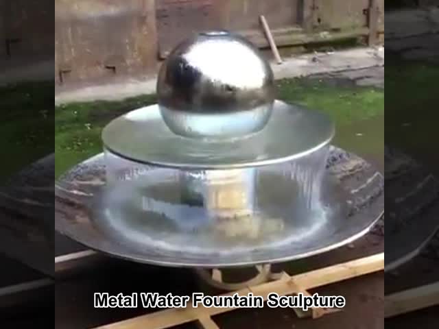 Stainless Steel Sphere Water Feature Mirror Polished With Rotating Ball