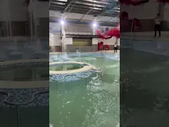 Сопла фонтана стиля кольца распыляют инжекторную трубку палубы бассейна парка верхнюю video