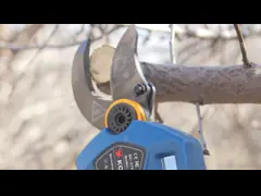 Ножницы голубого дисплея СИД электрические для резать деревья на батарейках video