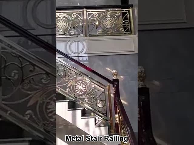 Gold Plated SS Steps Railing Stainless Steel Outdoor Stair Railings