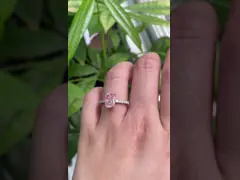 2.26ct ห้องปฏิบัติการเติบโตสีชมพูเพชรแหวนหมั้น 18K สีขาวทองคําแหวนแต่งงาน