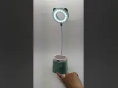 детей настольной лампы 10x10x10cm эксплуатируемых свет ночи батареей с мини хранением и держателем телефона video