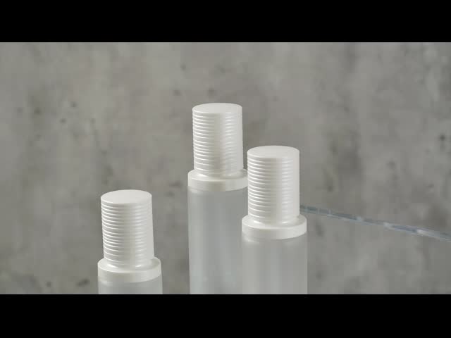 40ml/100ml/120ml/50g Glass White Cylindrical Frosted With White Lid For Cosmetic Packaging Bottle