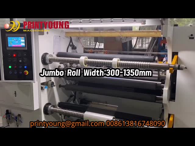 PRY-D1300 Пластиковая пленка бумаги Jumbo Roll Срезка и обмотка видео