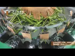 PLC Automatic Weighing Packaging Machine Long Strip Products Asparagus 14 Head Multihead Weigher