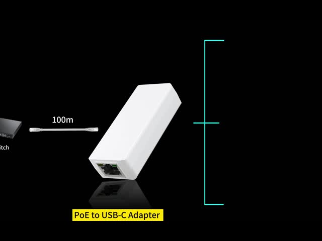 44-57V DC PoE к типу передаче данных usb инжектора c для проектирования сети
