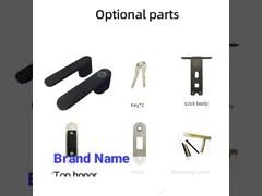 Apartment Smart Fingerprint Door Lock Intelligent Biometric Black Aviation Aluminium