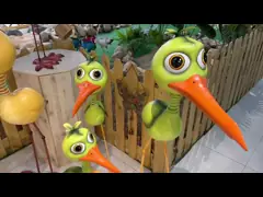 Сад двора металла ODM орнаментирует птицу металла искусства дизайна Handmade video