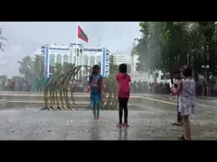 Интерактивная светодиодная лампа Мраморный пол Вода Танцующий фонтан video