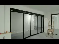 Безопасность Алюминиевые складывающиеся двери передние внешние двустворчатые двери для двора video