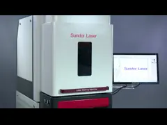 Безопасность заключила тип машину шкафа маркировки лазера волокна 20W для точной маркировки на хирургическом инструменте video