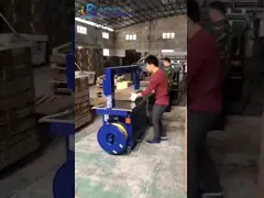 Semi Auto Carton Box Strapping Machine For 1200mm 1400mm Corrugated Sheet Of PP Strapping