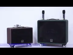 Наружный деревянный караоке динамик портативный пульт с двумя беспроводными микрофонами video