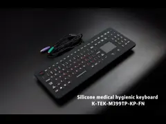 Ruggedized Silicone Industrial Keyboard With Touchpad, Washable Silicone Medical Keyboard