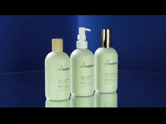 250 мл зеленая бутылка с круглым плечом гладкая с белым насосом для бутылки лосьона для шампуня video