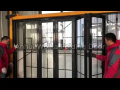 UPVC ПВХ складной стеклянные дверцы 3 панели Bi Fold Doors Электрофорезное покрытие video