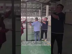 На заказ Большое одноподвешенное окно из UPVC Черное стекло с кривой верхней стороны video