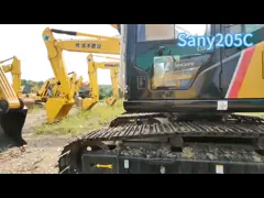 Подержанная экскаваторная машина Sany SY205C 1.1 м3 ведро 118 кВт 2700 мм рука video