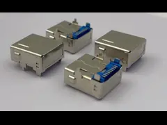 USB3.1 STD Socket Connector R/A T/H CH 4.10mm Double Shells RoHS Compliant and Hoalogen Free