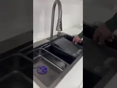 Распределитель мыла кухонной раковины Drainer центра таза равного Handmade почистил щеткой video