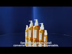 30/60/150/200/300ml Yellow Smooth Round-shouldered bottle with white pump for shampoo lotion bottle