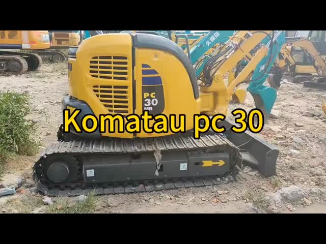 Японский PC 30 Использованный экскаватор Komatsu Crawler Мониторный гидравлический экскаватор 3197.8kg видео