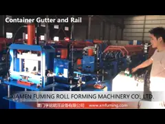 Container Bottom Rail Channel Roll Forming Gutter Machine Hydraulic Cutting
