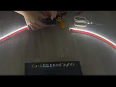 12В самодельный капот автомобиля Гибкий светодиодный светодиодный свет Белый дневный светодиод Декоративные фонари Заднее освещение Длинная лампа атмосферы video