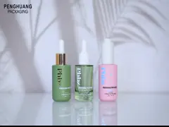 Printed Glass 1oz Fancy Serum Dropper Bottles For Cosmetic Packaging