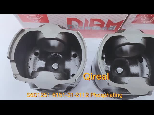 6151-31-2112 Piston Kit For Phosphated Excavator S6D125 Engine video