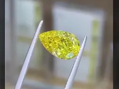 1.16ct ピアスカットラボ 豪華 鮮やかな黄色 HPHT ダイヤモンド VS1 透明度 結婚式の宝石に最適