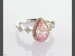 2.31ct Pear Cut Fancy Pink Lab Grown Diamond Halo Ring IGI Certified For Women Wedding video