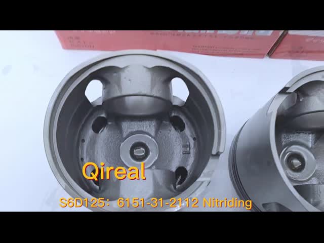 6151-31-2112 Accesorios para motores de excavadoras S6D125 Kit de pistones Nitruración El video