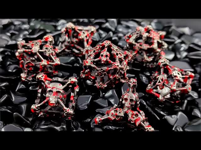 Hollow Skull Multi  Face Metal Dice Set Dungeon And Dragon RPG#DND video