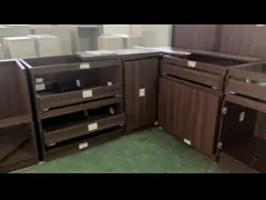 Particle Board Solid Wood Kitchen Countertop Cabinet Customized Size video