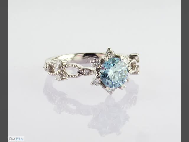 ブルーCVD1.01ct 実験室で育てたダイヤモンド 結婚指輪 18K 白金セット IGI認証 ビデオ