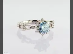 Blue CVD 1.01ct Anel de casamento de diamante de laboratório 18K White Gold Set Certificado IGI