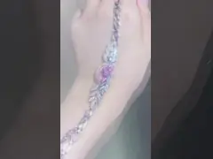 オーバルカット 合成ダイヤモンド テニス ブレスレット 2.72ct ピンク ダイヤモンド ブレスレット オーバル形