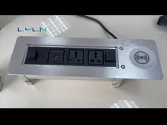 Моторизованный конференц-стол с беспроводным зарядом video