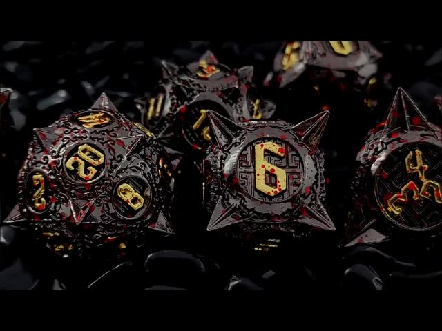 TRPG 16 мм полифронтовый DND Металлические кости многоцветные настройки метеорный молоток видео