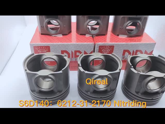 6212-31-2170 Excavator Engine Parts  For S6D140 Diesel Engine Cast Iron Piston 6212-31-2170 video