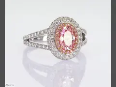 0.89ct Lab Created Synthetic Fancy Pink CVD Diamond IGI Certified 18K White Gold Set Diamond Ring