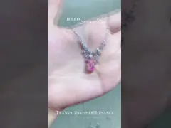 IGI認定 実験室で育てた ダイヤモンドペンダント ピアスカット 2.84ct ピンク 華やかな色