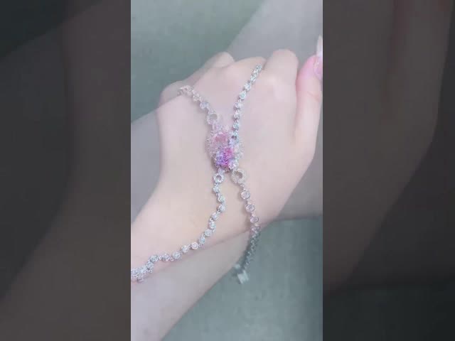 Розовые бриллиантовые браслеты для тенниса 2.08кг. видео