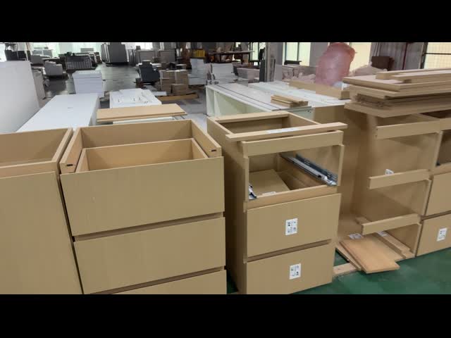 Armários de armazenamento de cozinha e balcões para portas de madeira compensada MDF