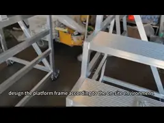 Тяжелая мобильная ступени две три ступени из алюминия стул платформа video